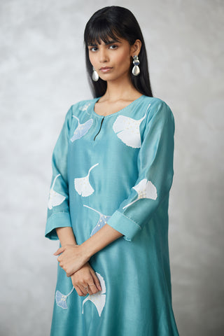 Seafoam ginkgo kurta set