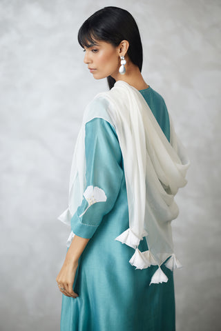 Seafoam ginkgo kurta set