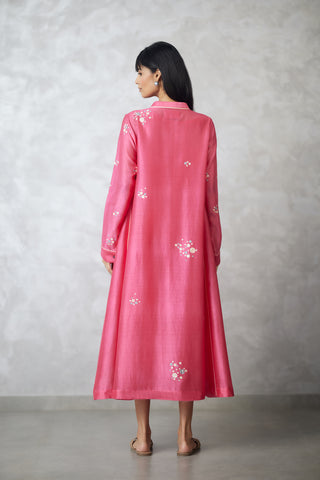 Coral dottie dress