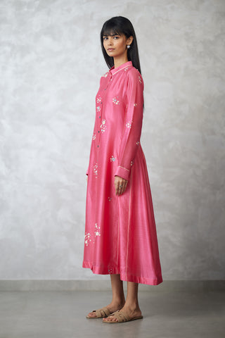 Coral dottie dress