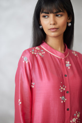 Coral dottie dress