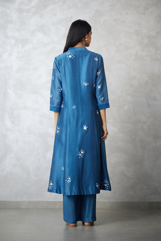Granite blue dottie kalidar kurta set