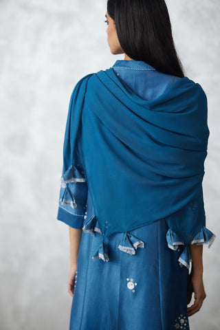 Granite blue dottie kalidar kurta set