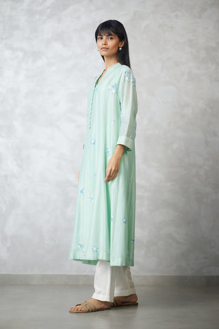 Seafoam dottie kalidar kurta set