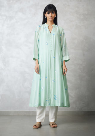 Seafoam dottie kalidar kurta set
