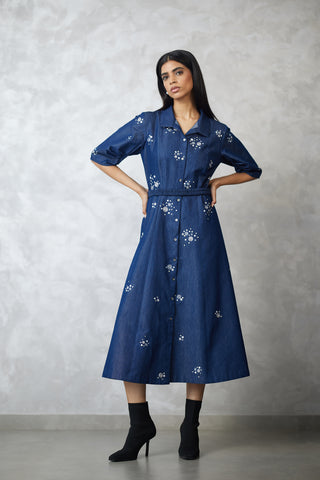 Dark denim blue dress