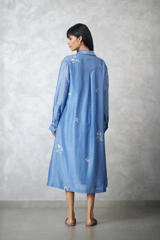 Light blue dottie dress