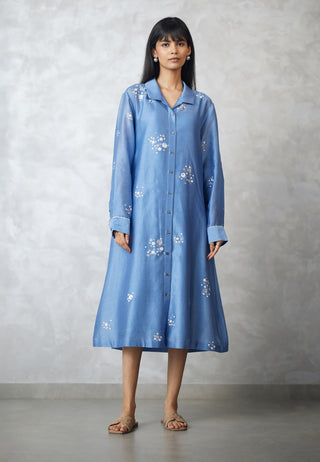 Light blue dottie dress