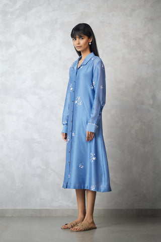 Light blue dottie dress