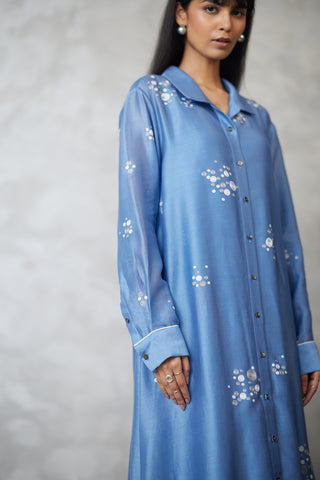 Light blue dottie dress