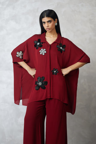 Maroon florencio shirt and pants