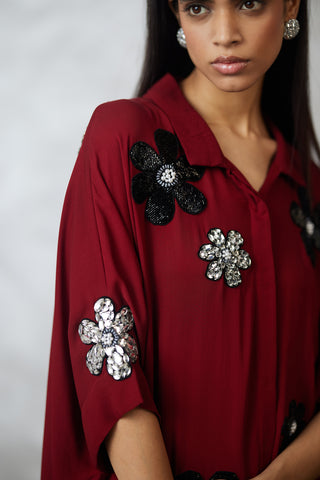 Maroon florencio shirt and pants