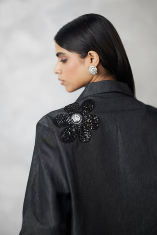 Black denim florencio shirt and pants