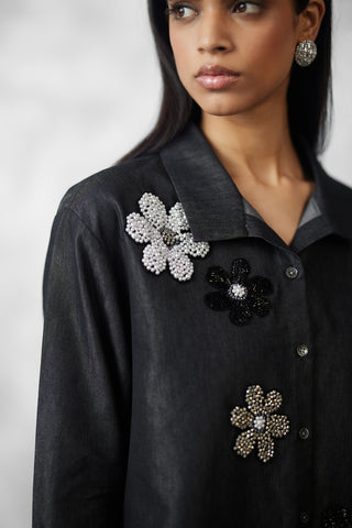 Black denim florencio shirt and pants