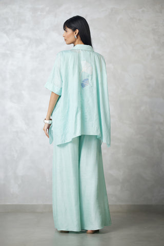 Seafoam ginkgo crushed shirt and pants
