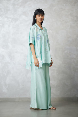 Seafoam ginkgo crushed shirt and pants