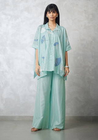 Seafoam ginkgo crushed shirt and pants