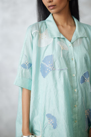 Seafoam ginkgo crushed shirt and pants