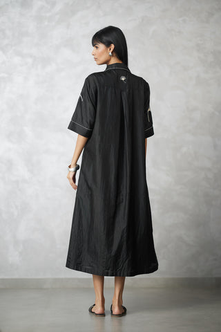 Black white shirt dress and slip