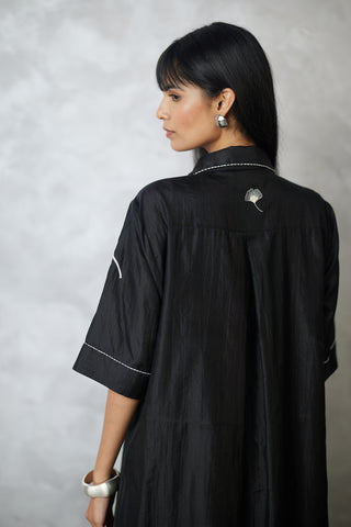 Black white shirt dress and slip