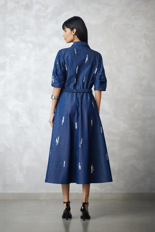 Skyline denim dress and belt