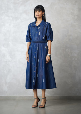 Skyline denim dress and belt