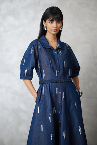 Skyline denim dress and belt