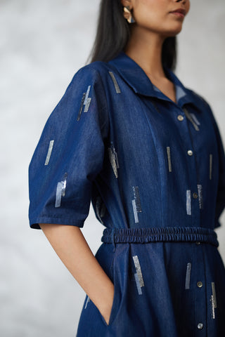 Skyline denim dress and belt