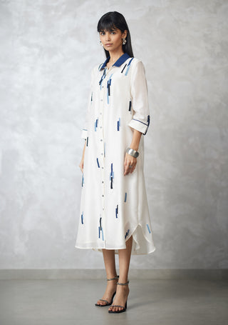 Ivory skyline shirt dress and slip