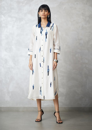 Ivory skyline shirt dress and slip