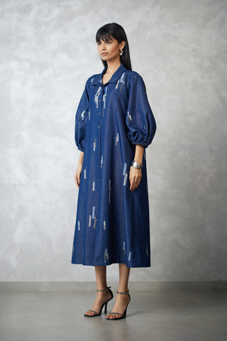 Skyline denim shirt jacket and ombre dress