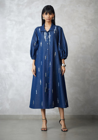 Skyline denim shirt jacket and ombre dress