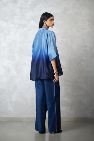 Ombre skyline circle motif shirt and pants