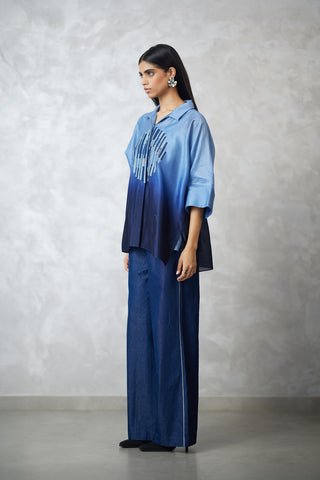 Ombre skyline circle motif shirt and pants