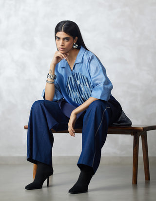 Ombre skyline circle motif shirt and pants