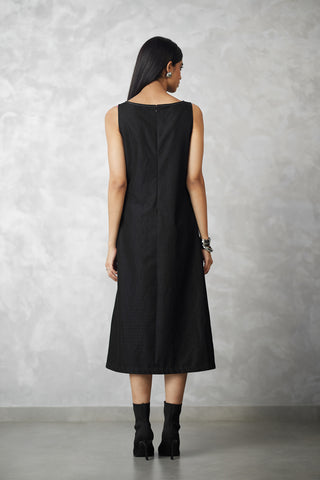Black white ombre ginkgo jacket and denim dress