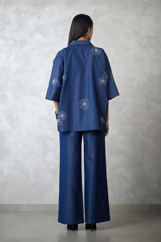 Dark blue denim nova shirt and pants
