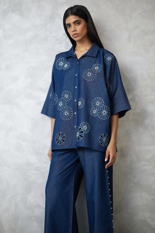 Dark blue denim nova shirt and pants