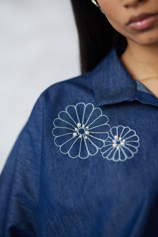 Dark blue denim nova shirt and pants