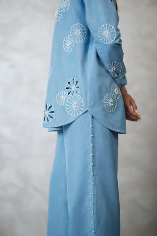 Light blue denim nova shirt and pants