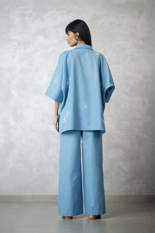 Light blue denim nova shirt and pants