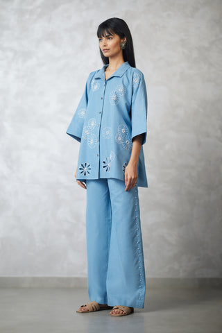 Light blue denim nova shirt and pants