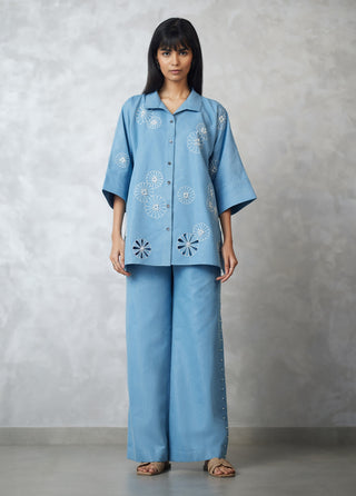 Light blue denim nova shirt and pants