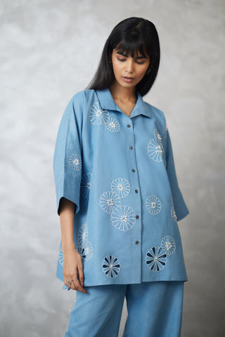 Light blue denim nova shirt and pants
