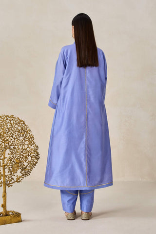 Ink blue chanderi shirt kurta with salwar