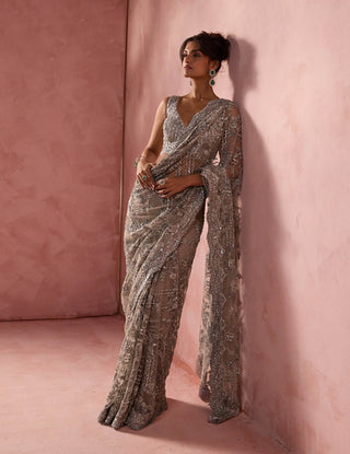 Silver gray net sai set