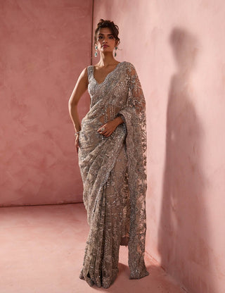 Silver gray net sai set