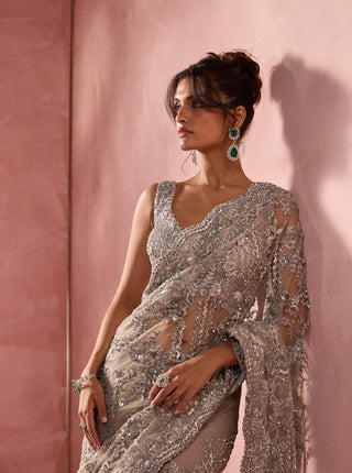 Silver gray net sai set