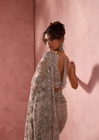 Silver gray net sai set