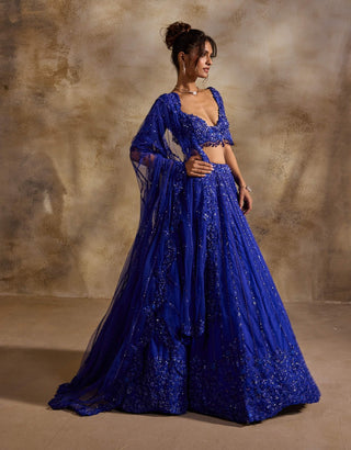 Electric blue lehenga choli set